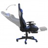 Silla gaming giratoria con reposapiés PVC azul 5