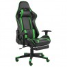Silla gaming giratoria con reposapiés PVC verde 1