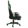 Silla gaming giratoria con reposapiés PVC verde 3