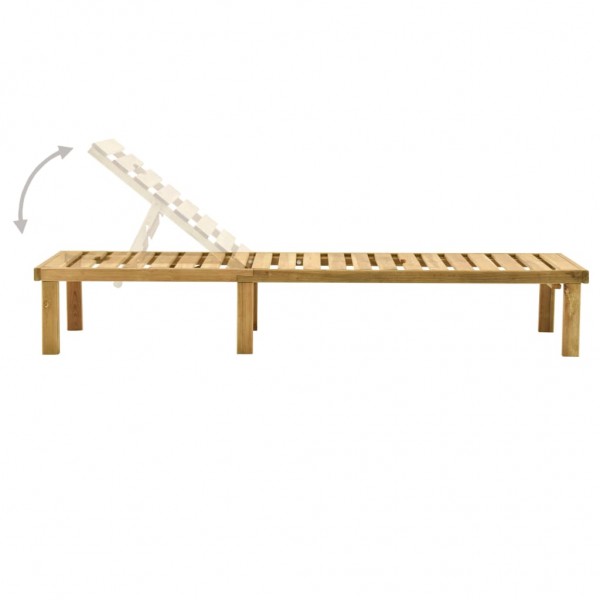 Espreguiçadeira de jardim com mesa madeira de pinho impregnada M 5