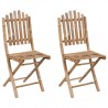 Cadeiras de jardim dobráveis c/ almofadões 2 pcs bambu 2