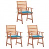 Sillas comedor de jardín y cojines 3 uds madera maciza acacia 1