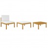Muebles de jardín con cojines 3 pzas madera maciza de acacia 1