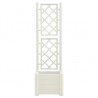 Jardinera con enrejado PP blanco 43x43x142 cm 3