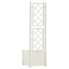 Vaso/floreira de jardim com treliça 43x43x142 cm PP branco 5