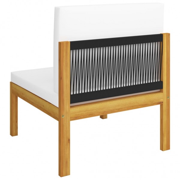 Sofá central para jardín con cojines madera maciza de acacia M 4