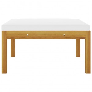 Apoio de pés p/ jardim c/ almofadão madeira de acácia maciça H