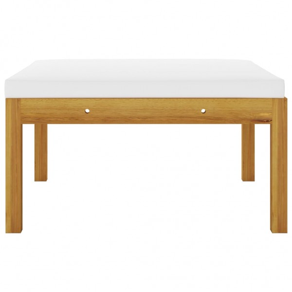 Apoio de pés p/ jardim c/ almofadão madeira de acácia maciça M 2