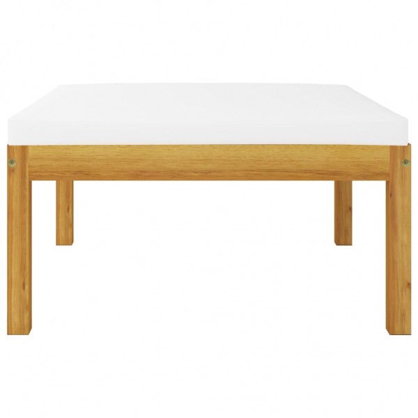 Apoio de pés p/ jardim c/ almofadão madeira de acácia maciça M 3