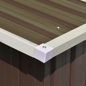 Abrigo de jardim 257x990x181 cm aço galvanizado castanho H