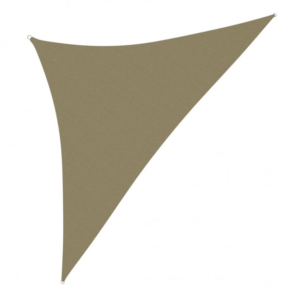 Toldo de vela triangular de tela oxford beige 3x3x4.24 m D