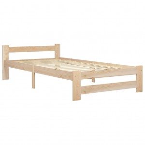 Estructura de cama de madera maciza de pino 90x200 cm H