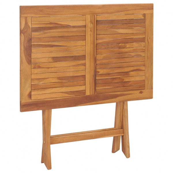 Set de comedor de jardín plegable 5 pzas madera maciza de teca M 5