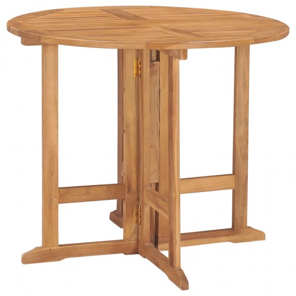 Set de comedor de jardín plegable 5 pzas madera maciza de teca M 3