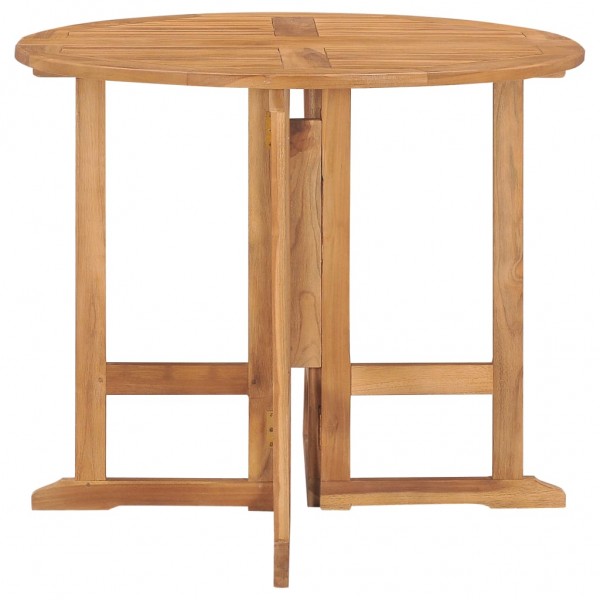 Set de comedor de jardín plegable 5 pzas madera maciza de teca M 4