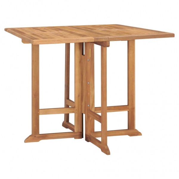 Set de comedor de jardín plegable 5 pzas madera maciza de teca M 3