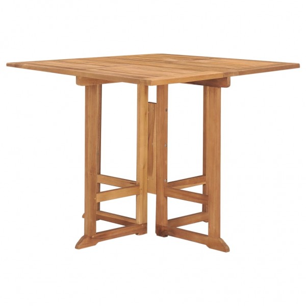 Set de comedor de jardín plegable 5 pzas madera maciza de teca M 4