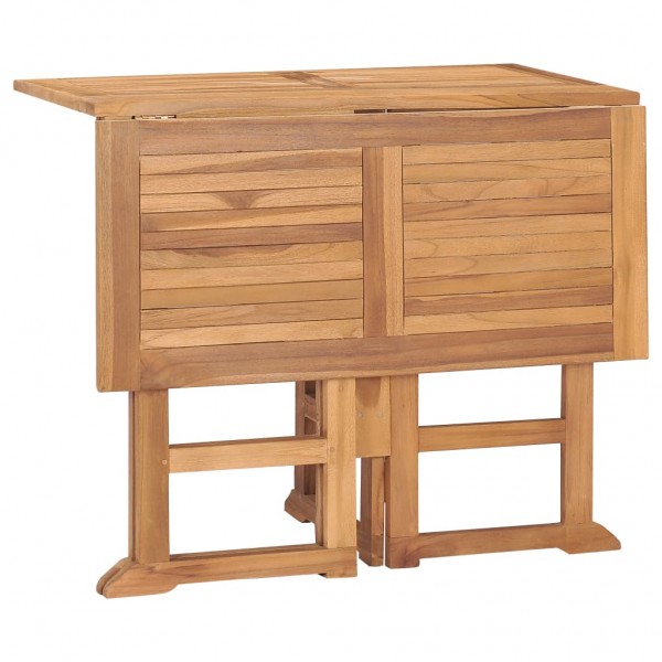 Set de comedor de jardín plegable 5 pzas madera maciza de teca M 5