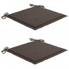 Cadeiras de jardim c/ almofadões cinza-acast. 2 pcs teca maciça 5