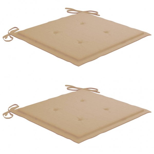 Silla mecedora de madera maciza de teca con cojín beige M 5