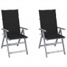 Cadeiras jardim reclináveis c/ almofadões 2 pcs acácia maciça 1