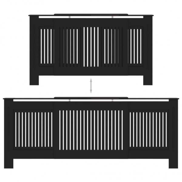 Cubierta para radiador MDF negro 205 cm M 5