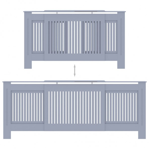 Cubierta para radiador MDF gris 205 cm M 5