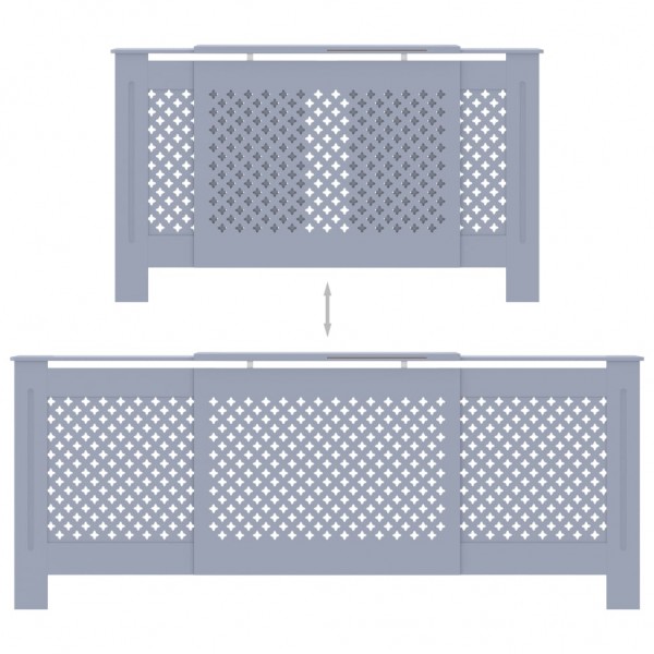 Cobertura de radiador MDF 205 cm cinzento M 5