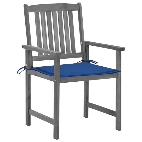 Cadeiras de jardim com almofadões 4 pcs acácia maciça cinza M 3