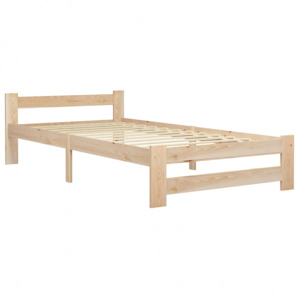 Estructura de cama de madera maciza de pino 100x200 cm M 2