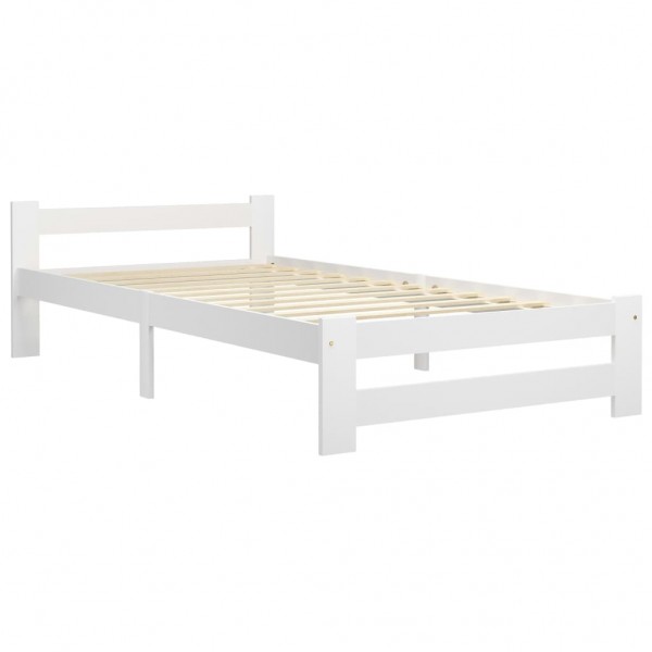 Estrutura de cama 100x200 cm pinho maciço branco M 2