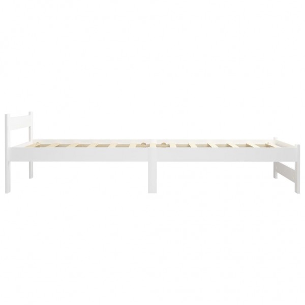 Estructura de cama de madera maciza de pino blanco 100x200 cm M 4