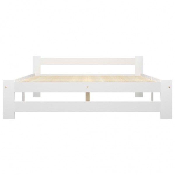 Estructura de cama de madera maciza de pino blanco 160x200 cm M 3