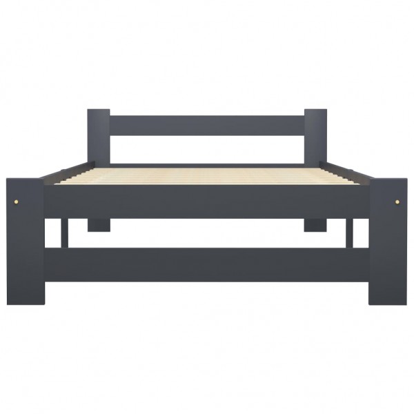 Estrutura de cama 100x200 cm pinho maciço cinzento-escuro M 3