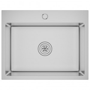 Fregadero de cocina hecho a mano de acero inoxidable H