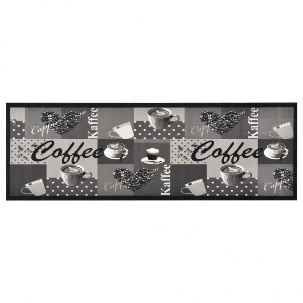 Alfombra de cocina lavable Coffee azul 60x300 cm D