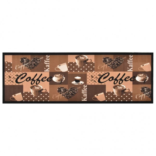 Alfombra de cocina lavable Coffee marrón 60x180 cm D