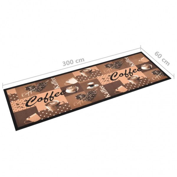 Alfombra de cocina lavable Coffee marrón 60x300 cm M 5