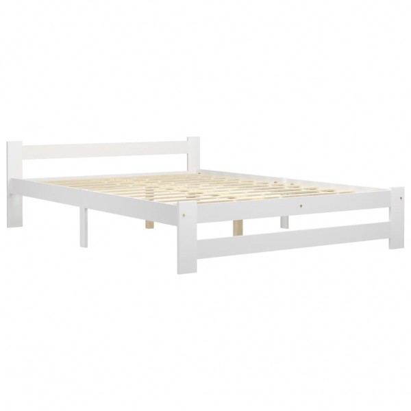 Estrutura de cama 180x200 cm pinho maciço branco M 2