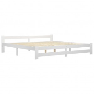 Estrutura de cama 200x200 cm pinho maciço branco H