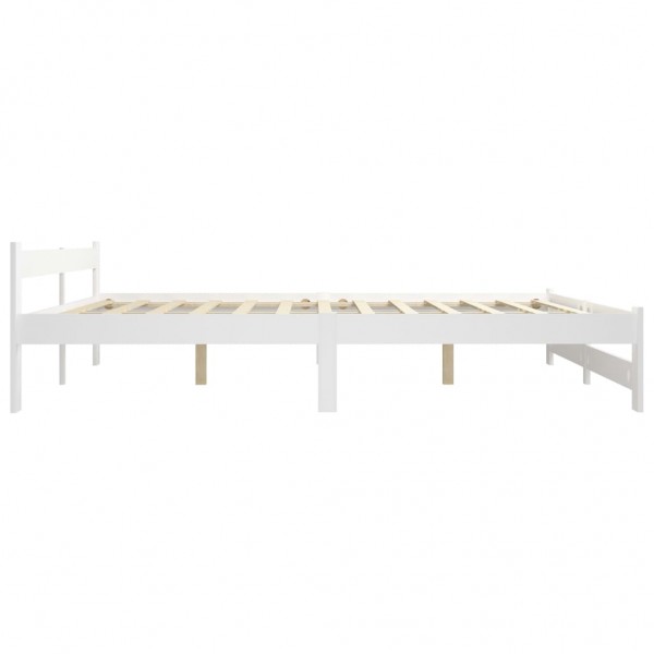 Estrutura de cama 200x200 cm pinho maciço branco M 4