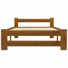 Estrutura de cama 100x200 cm madeira pinho maciço castanho mel 3