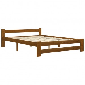 Estructura de cama madera maciza pino marrón miel 140x200 cm H