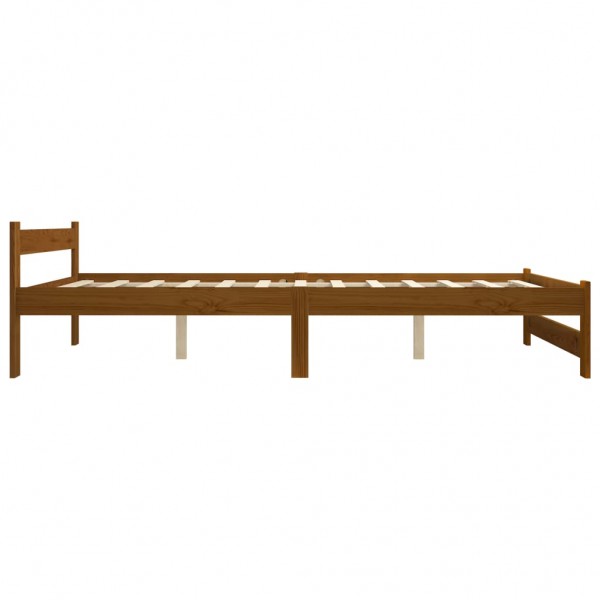 Estructura de cama madera maciza pino marrón miel 140x200 cm M 4