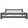 Estructura de cama madera maciza de pino gris oscuro 140x200 cm 3