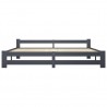 Estructura de cama madera maciza de pino gris oscuro 200x200 cm 4