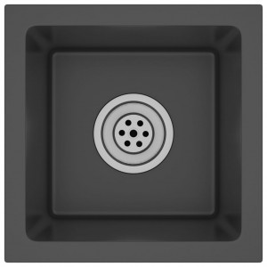 Fregadero hecho a mano acero inoxidable negro H