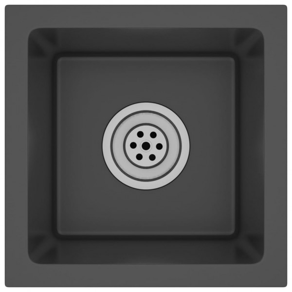 Fregadero hecho a mano acero inoxidable negro M 2