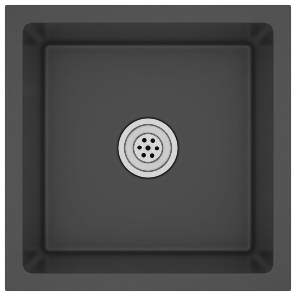 Fregadero hecho a mano acero inoxidable negro D