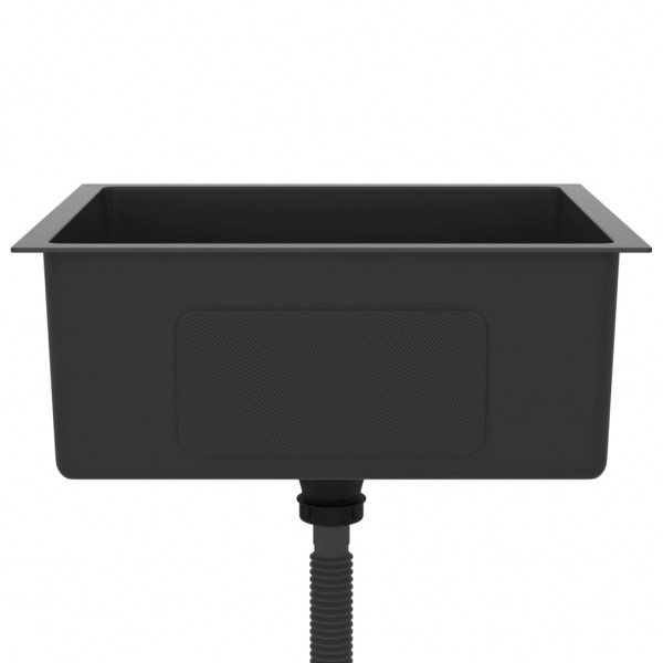 Fregadero hecho a mano acero inoxidable negro M 5